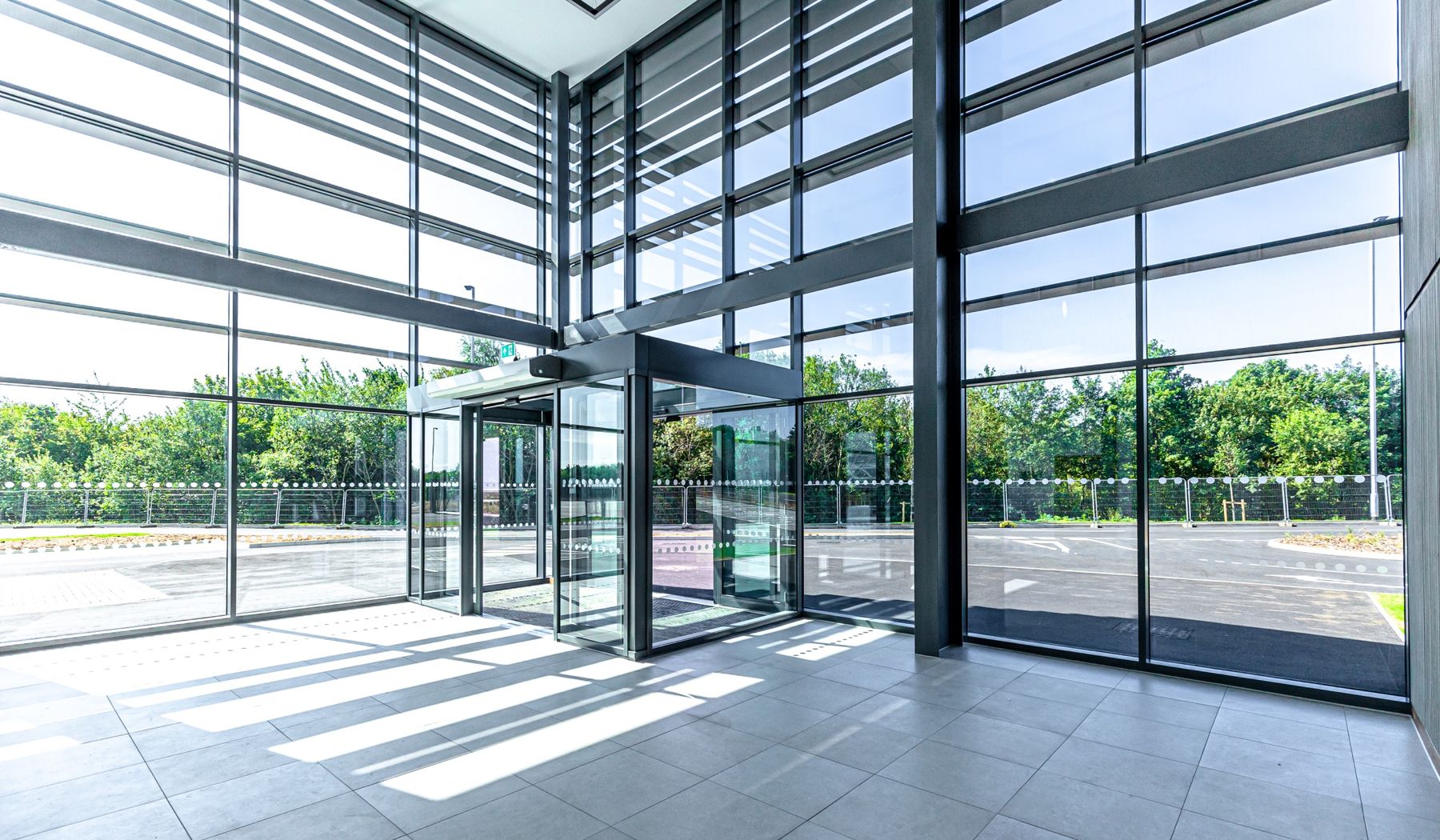 Double height glazed reception