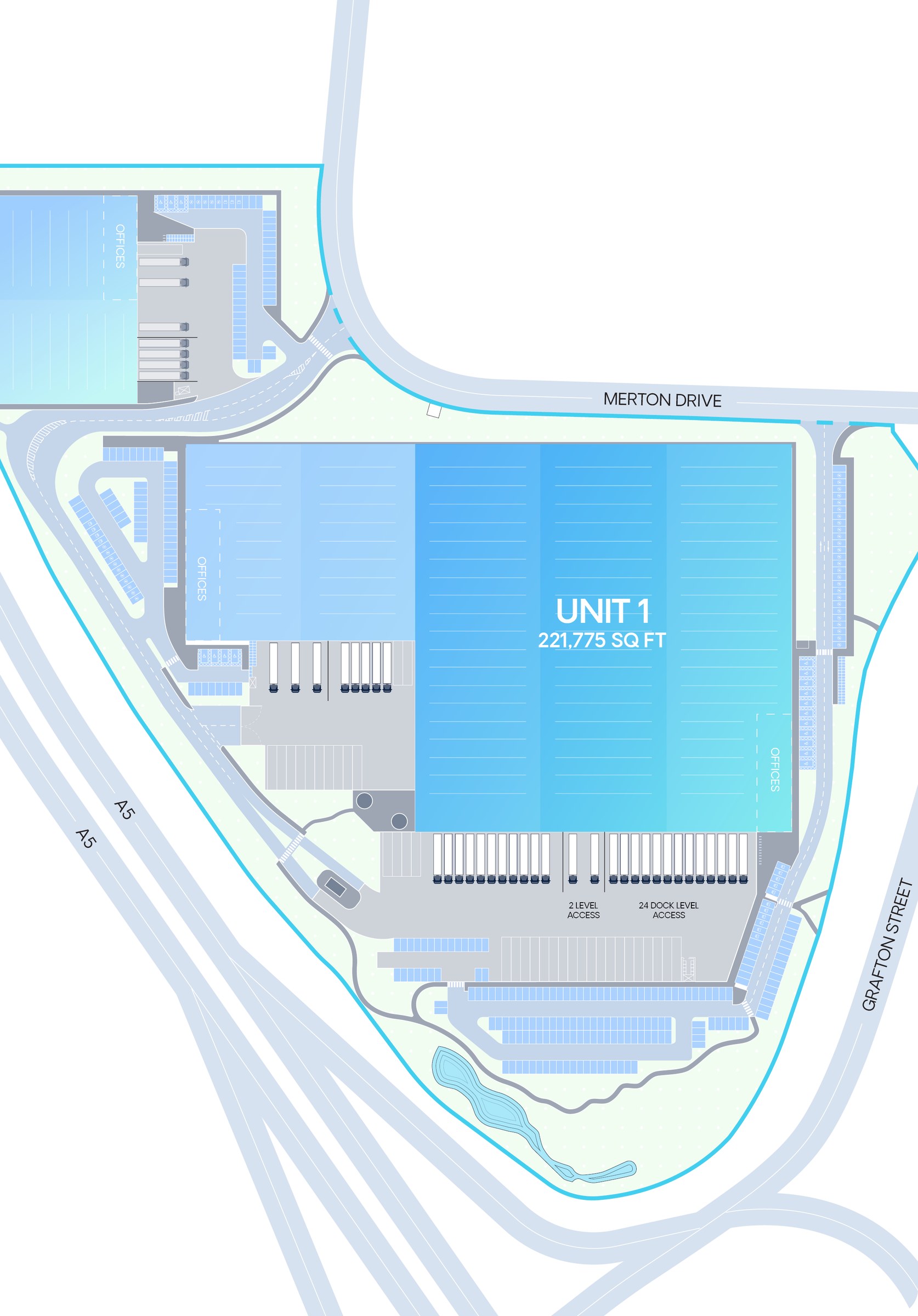 Site plan - Unit 1, 221,775 sq ft