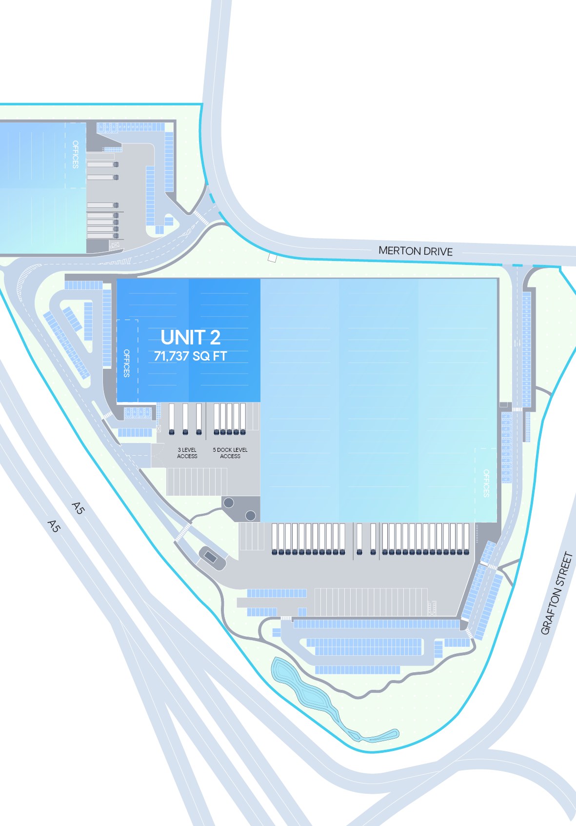 Site plan - Unit 2, 71,737 sq ft